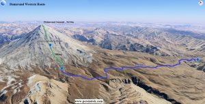 Mount Damavand climb map